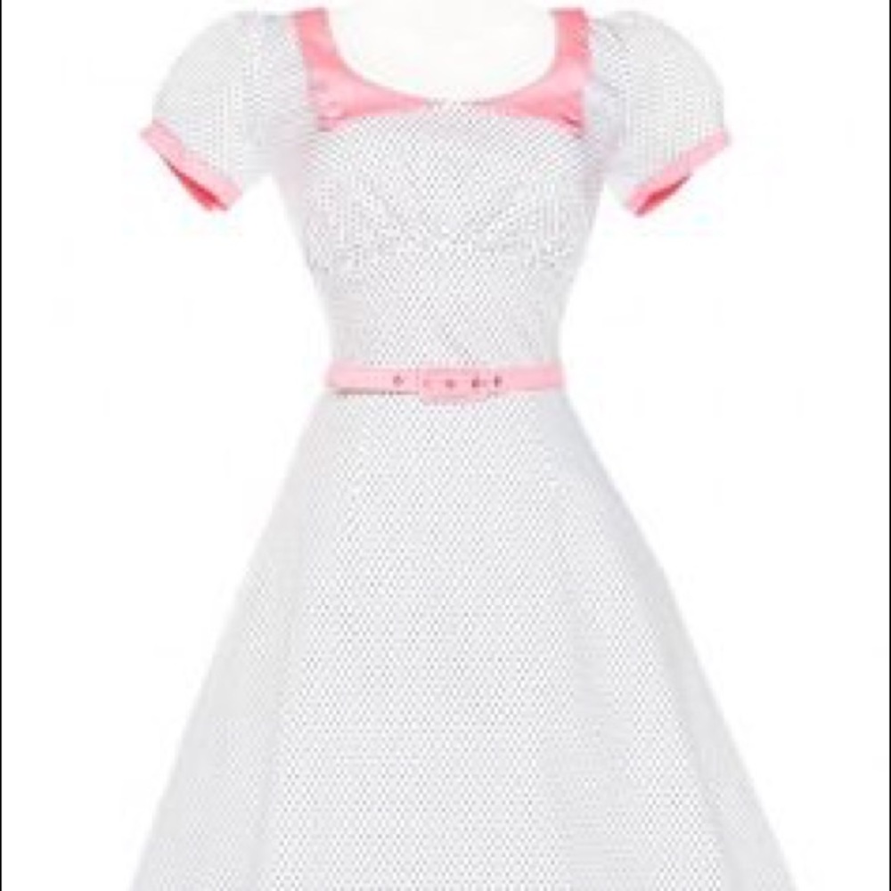 Pinup Girl Clothing 2X white and pink dress